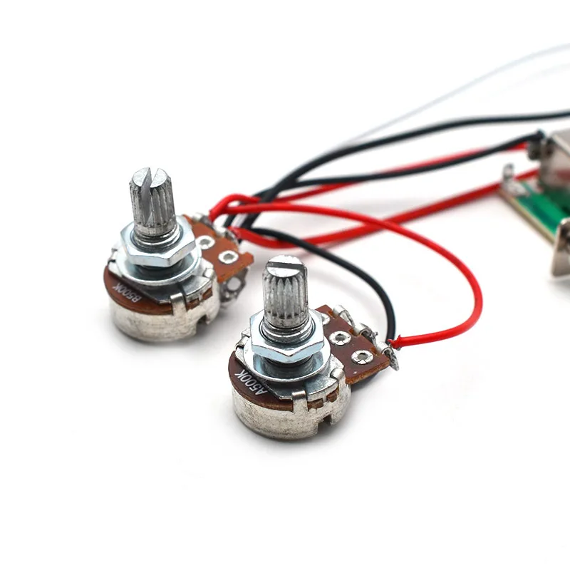 Electric Guitar Wiring Harness 1 Volume 1 Tone 3-Way Switch 500K Pots with 15mm Shaft Pre-Wired Control Assembly for TL Guitar