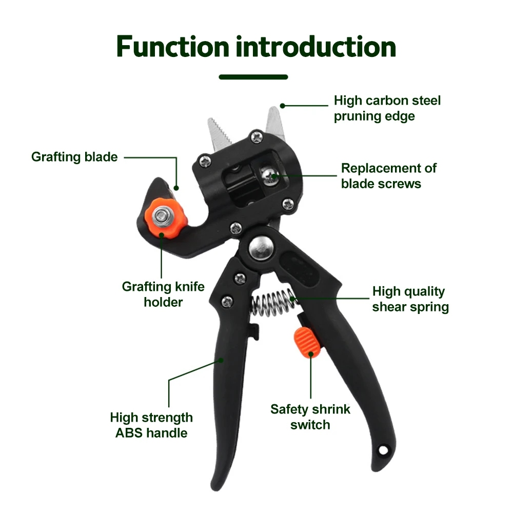 Gunting Cabang Tinggi Alat Pencangkokan Profesional Kit Pemangkas Gunting Berkebun Pohon Buah Taman Alat Pemotong Geser