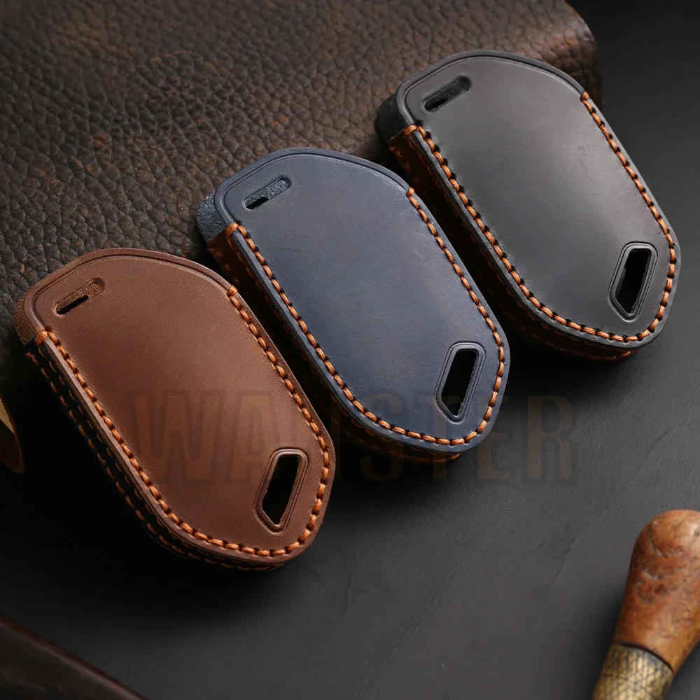 3/4/5/6/7/8/9 Bottons Leather Car Key Fob Case Cover for 2024 Kia Picanto Sorento MQ4 Carnival KA4 Morning K5 Carens Accessories