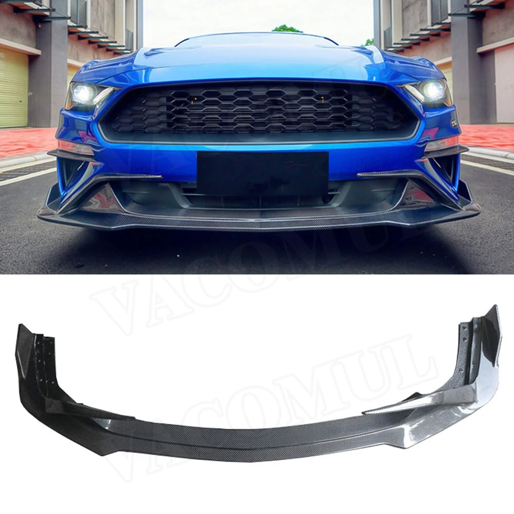 

VACOMUL Carbon Fiber Front Bumper Lip Aprons Chin for Ford Mustang 2018 2019 FRP Bumper Cover