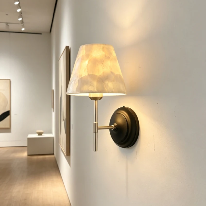 Shell Lampshade Wall Lamp E27 Bulb Gold Metal Living Room Bedroom Bedside Light Fixtures Home Deco Scones