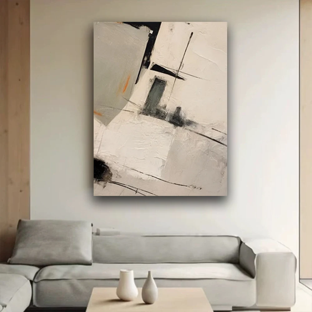 

100% Hand-painted European Town Modern wall Painting Sail Canvas Combination Oil Painting Living Room Wall Large Size Art Decor