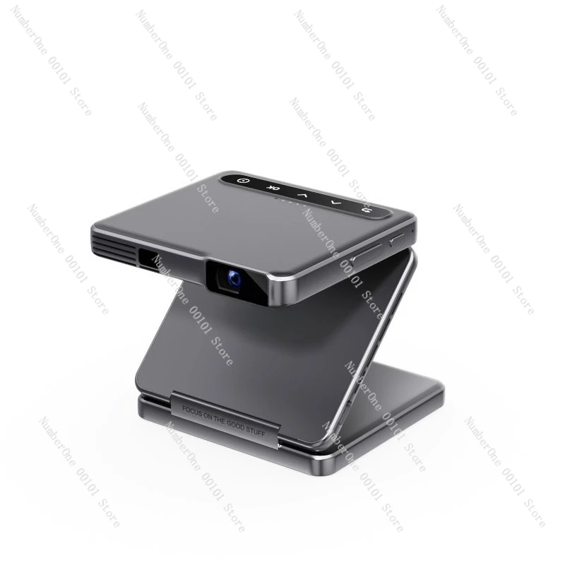 

Portable three-fold projection high definition bedroom office projector built-in battery outdoor camping