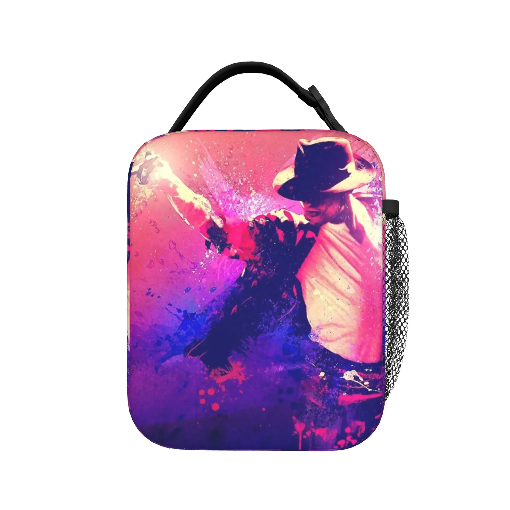 MJ king of pop Insulated Lunch Bags Thermal Bag Reusable,Meal Container Leakproof Tote Lunch Box Girl Boy Beach  Travel