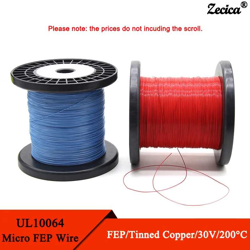 

50~500M PTFE Wire UL10064 40/36/34/32/30/28/26AWG PEP Plastic Solder High Conductivity Fine Micro Litz Line Copper Wires