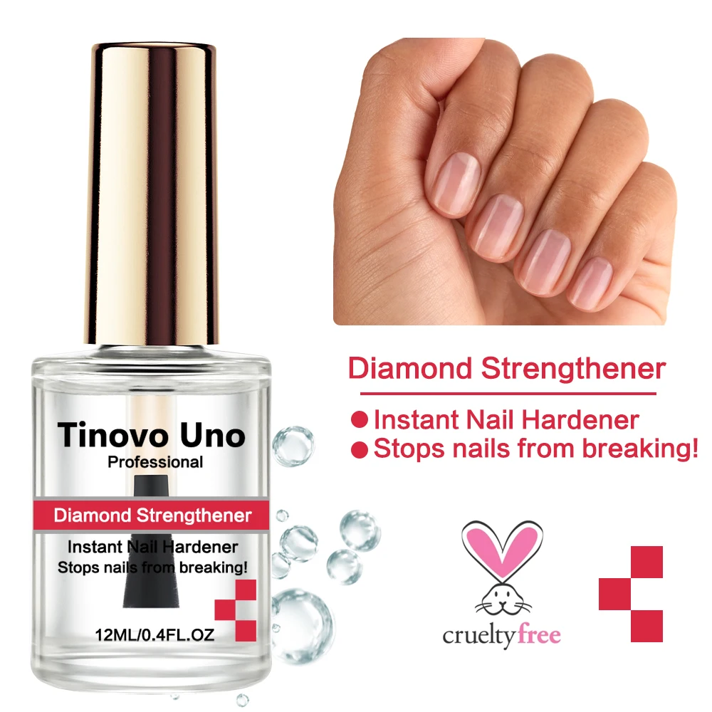 Tinovo Uno Diamant Nagel Versteviging Instant Nagel Verharder Regelmatige Glans Top Coat Natuurlijke Droge Lak Afwerking Voor Reparatie Dunne Nagel