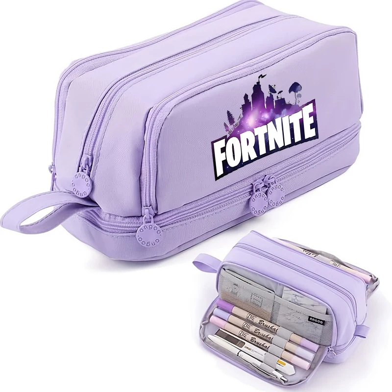 

Game Anime Fortnites Student Pencil Case Cute Boy Girl Pencil Bag High-capacity Pencilcase Nylon Pen Case School Kids Stationery