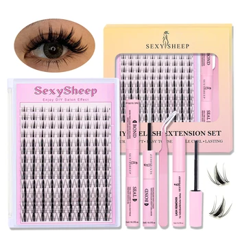 DIY Eyelash Extension Set Natural Eyelash Group Set D Curl Single False Eyelash Group with