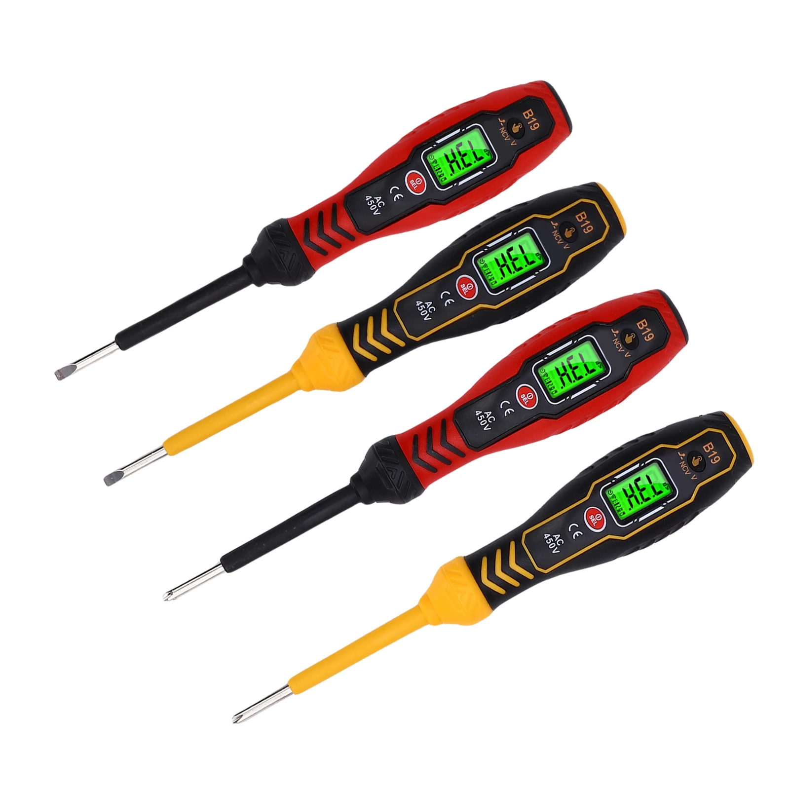 Digital AC Voltage Tester Pen with Screwdriver Bit, NCV Voltage Detector with LCD Backlight, Sound/Light Alarm, Live/Neutral