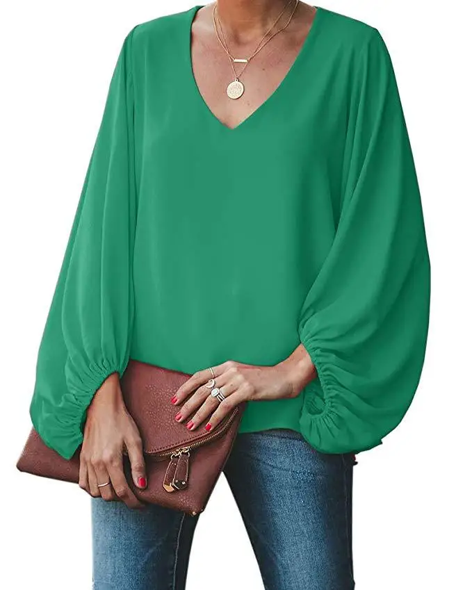 Chiffon Blouses Oversized Shirt Women Oversize Top Femme Blusa Verde Blusas Mujer Largas Tallas Grande Grote Maten Dames Kleding