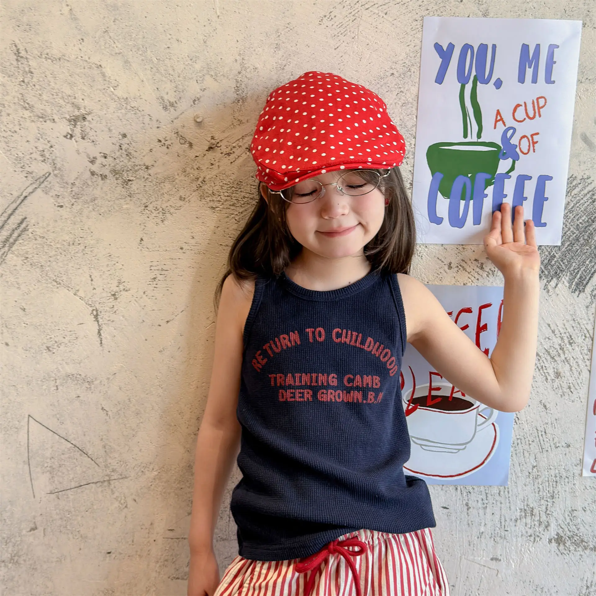

2026 Summer New Children Sleeveless T Shirts Cotton Toddler Girls Casual Vest Boys Letter Print Thin T Shirts Kids Clothes
