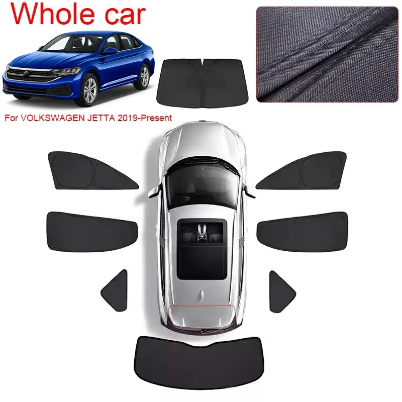 For Volkswagen JETTA 2021-2026 Car Black Window Privacy Sunshade Auto Anti-UV Heat Insulation Protect Cover Interior Accessory