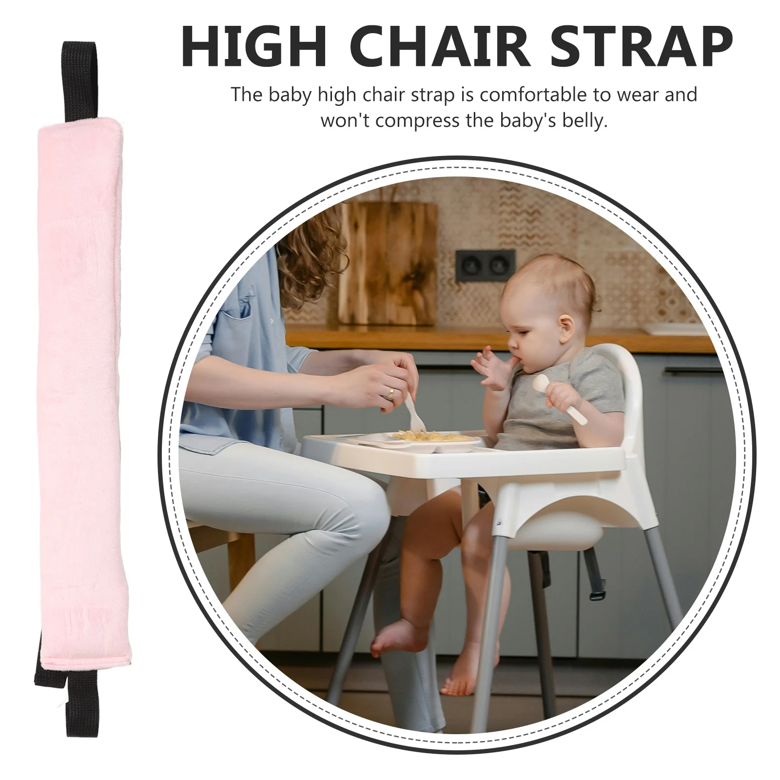 幼児用ハイチェアストラップ調節可能な綿ウエストベルト柔軟で快適な安全ハーネスベビー幼児ベルト幼児用椅子ストラップ