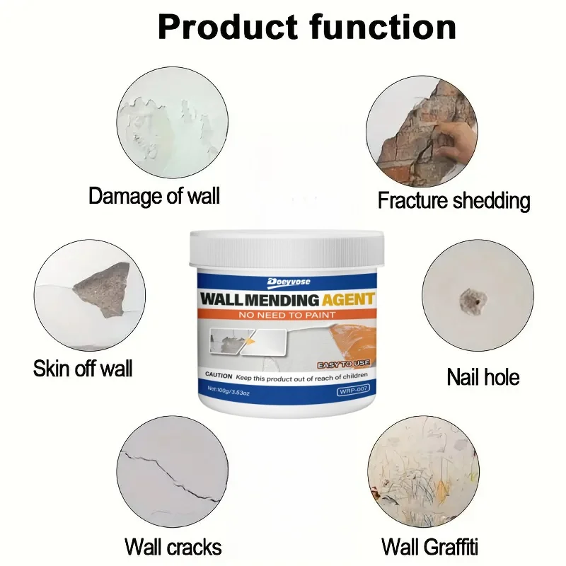 500g/300g/100g Quick Dry Wall Repair Paste Waterproof Fix Cracks Holes Graffiti Stains