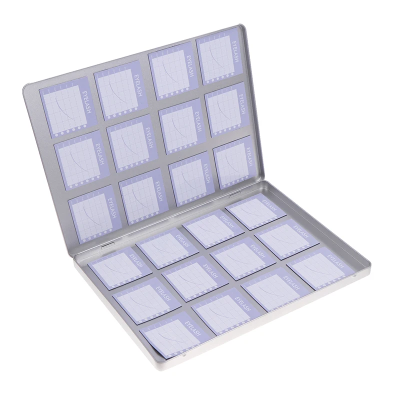 Empty Magnetic Fake Eyelash Storage Box With 24 Diskettes False Eyelash Holder Case Container Travel Pallet Lash Holder