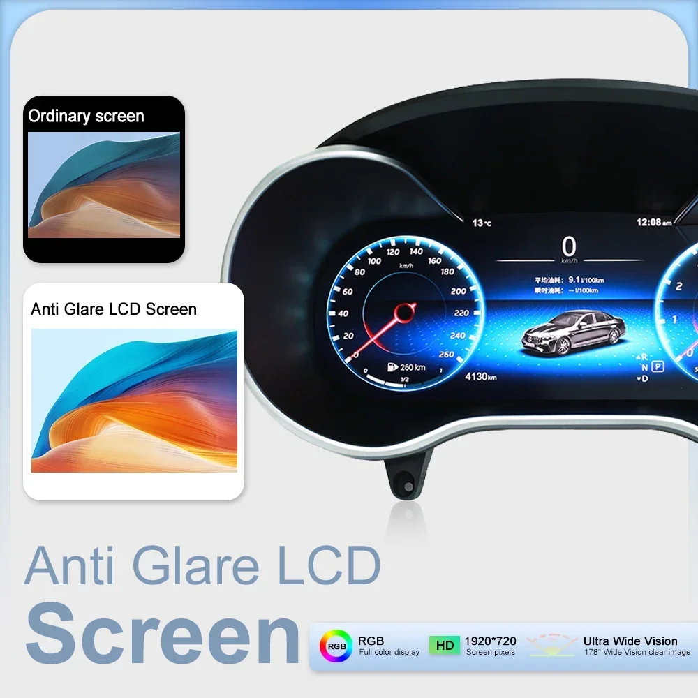 

New 12.3" Car Digital Cluster For Mercedes Benz C GLC Class C200 W205 GLC W253 Auto LCD Dashboard Speedometer Virtual Cockpit
