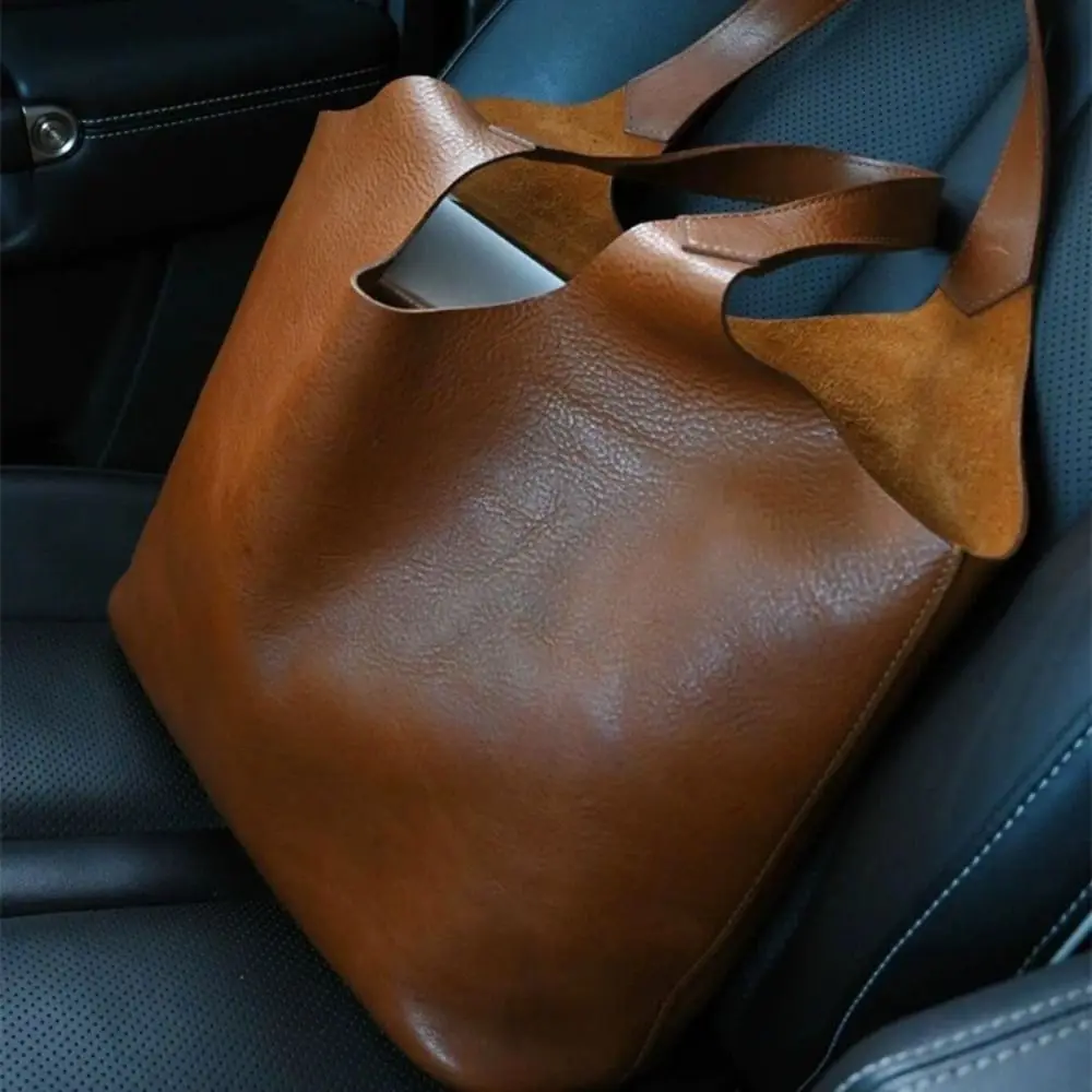 

High Quality Brown Women's Handbags Large Capacity Retro Tote Bag Luxurious Texture Portable Underarm Bag