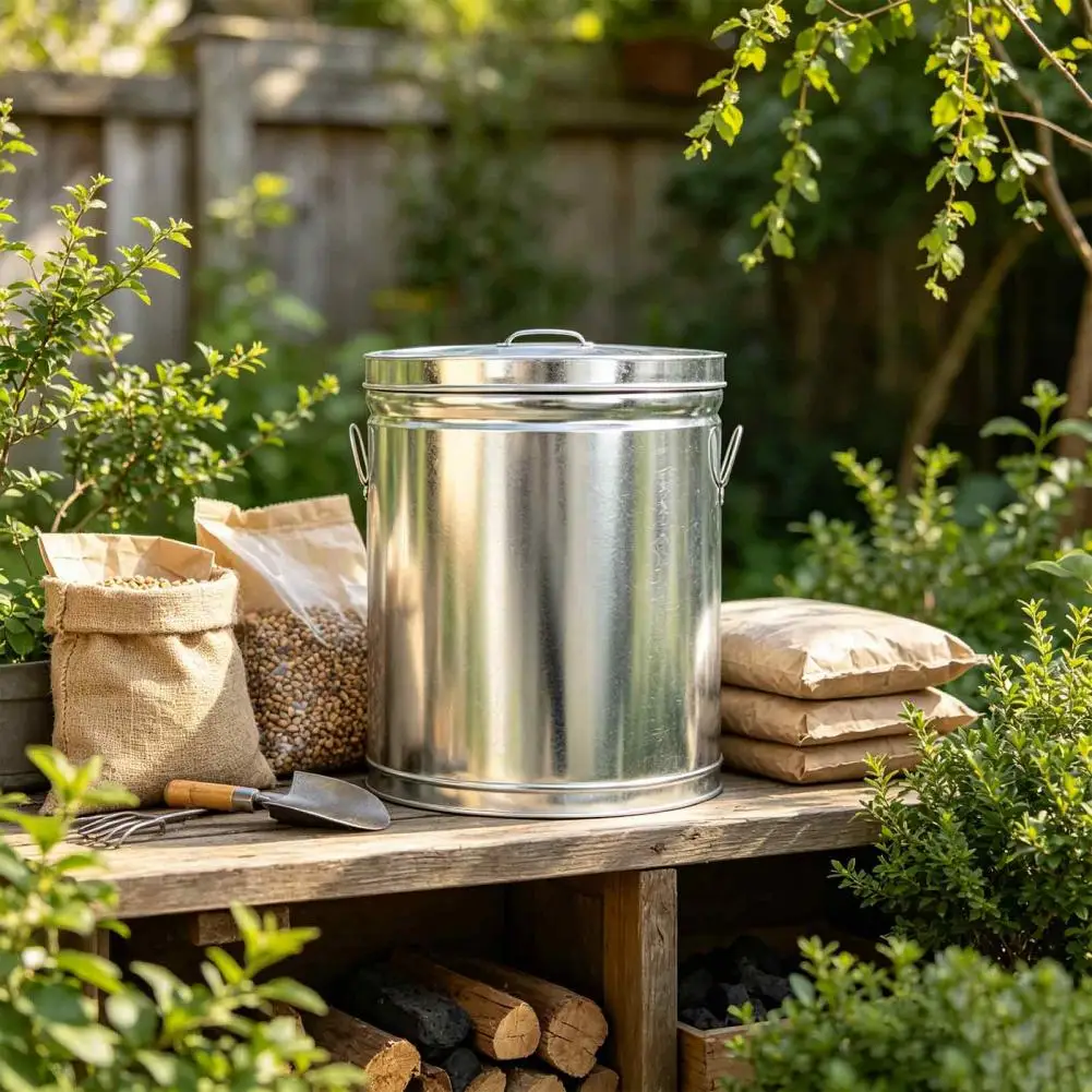 Stackable Metal Storage Jar Weather Resistant Dry Food Container Metal Rice Storage Canister with Lid Moisture-proof for Dry