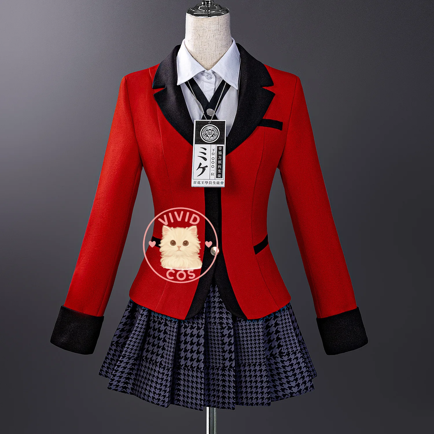 Kakegurui Anime Yumeko Jabami Cosplay Costume Role Playing High Quality Red Uniform Suits for Women Comic Con Halloween Party
