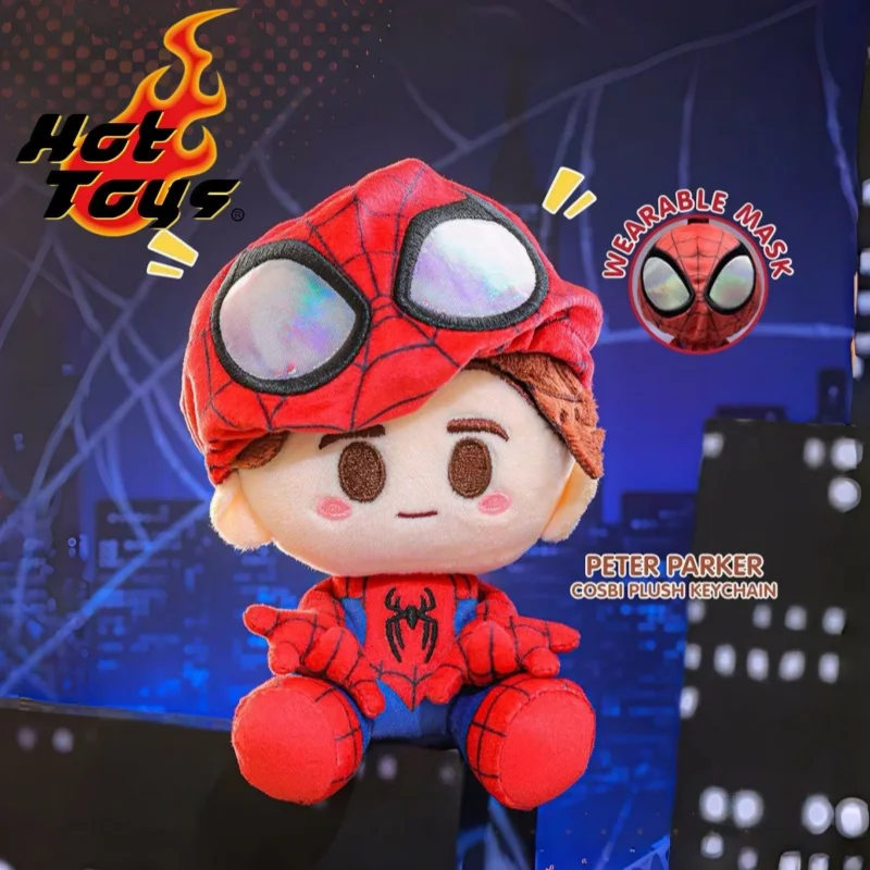 2026 Genuine Hot Toys Cosbi Marvel Bobble-Head&Plush Keychain Spider-Man Brand New Day Series Blind Box Collection Doll Gift
