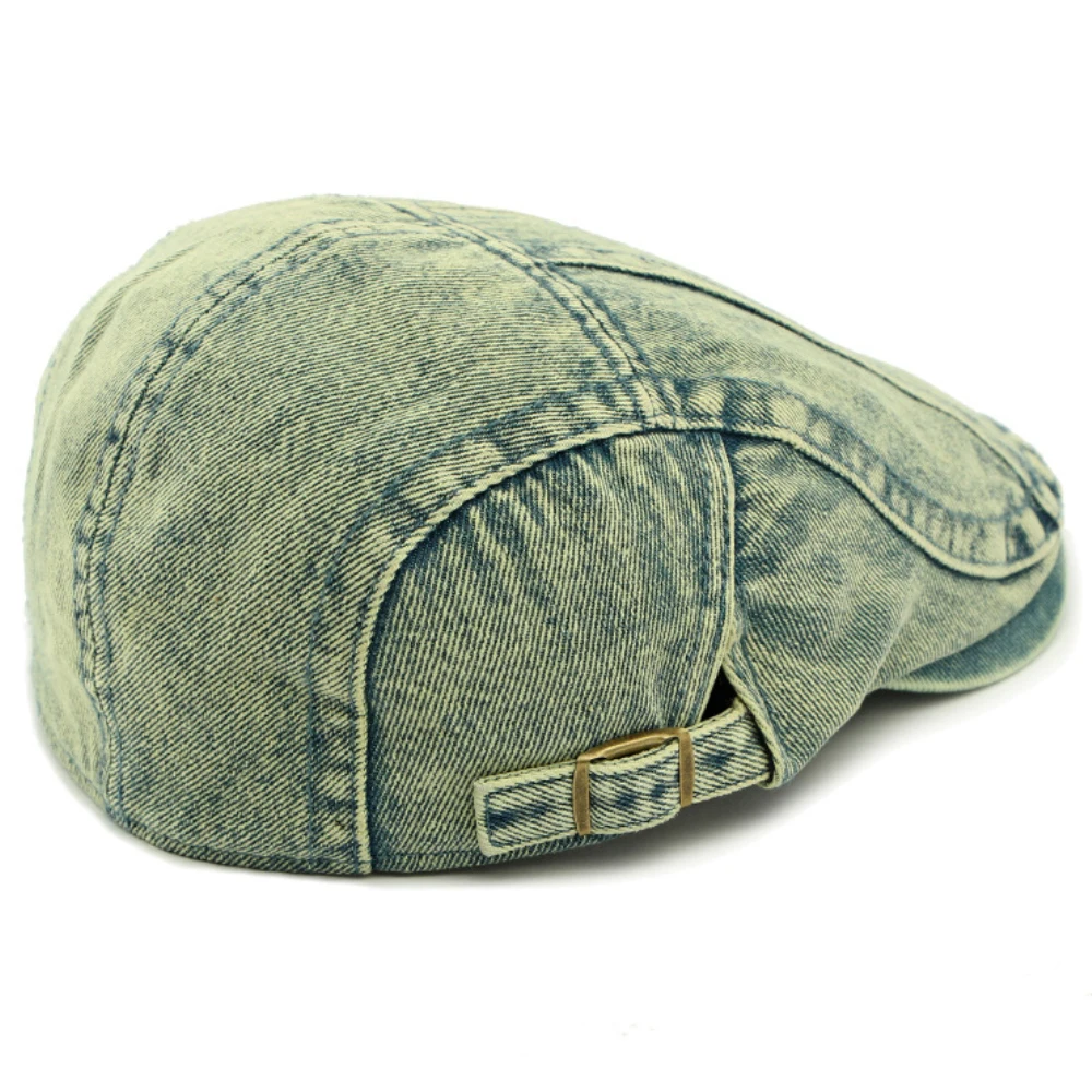 HT4804 Mens Berets Women Spring Summer Autumn Denim Cap Artist Painter Beret Hat Male Female Ivy Flat Cap Adjustable Beret Cap