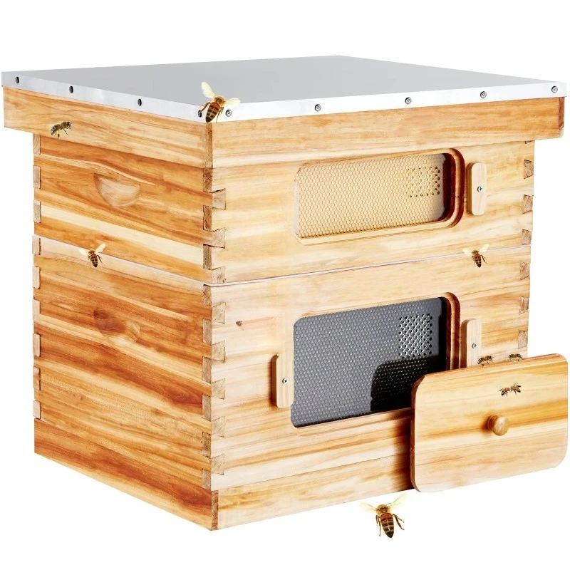 

Starter Kit 20 Frame Beehive with 1 Deep and 1 Medium Hive Beeswax Coated Cedar