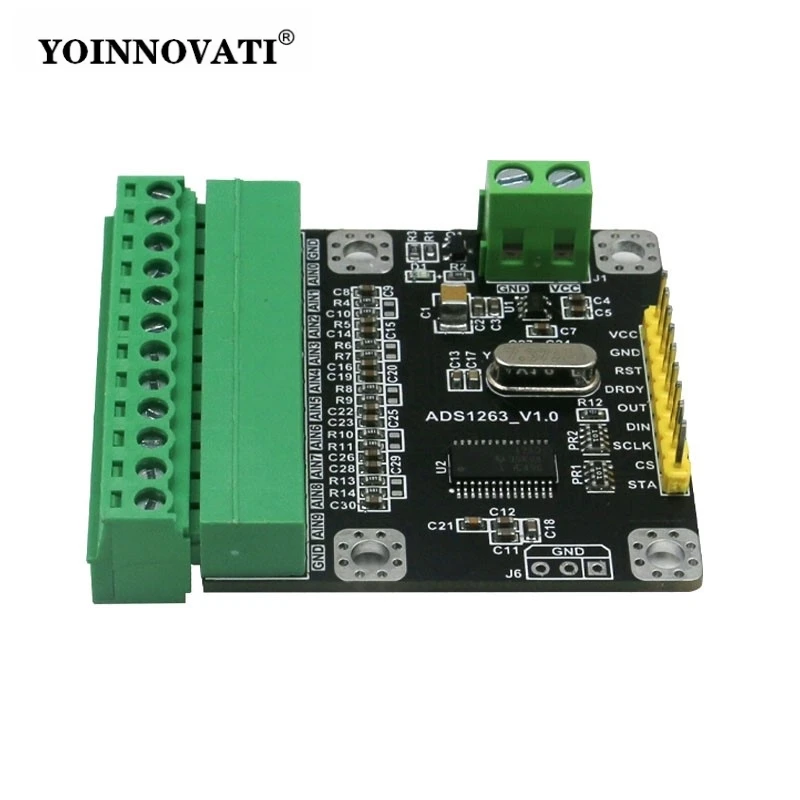 ADS1263 10-Channel 32/24-Bit ADC Module, 38kSPS Precision Low-Speed Data Acquisition Converter Module