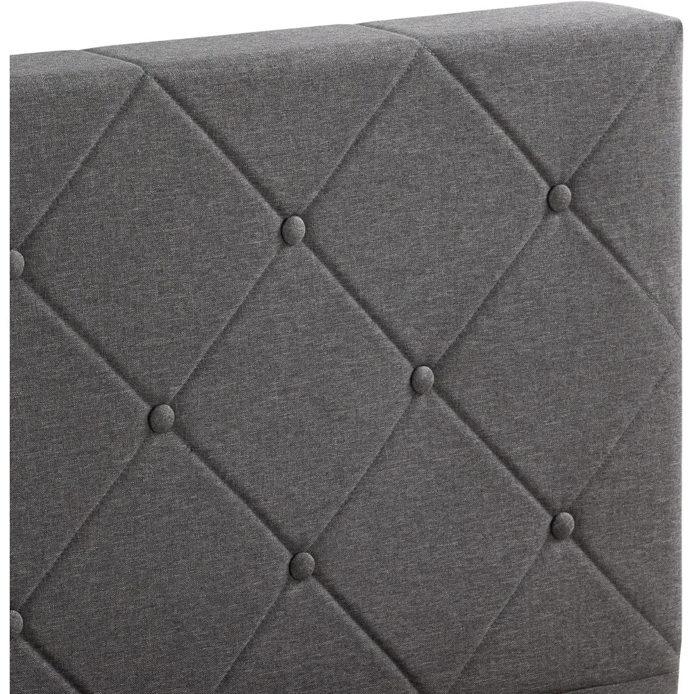 Shalini solutions.com Sted Platform Frame, Mattress Foundation, Wood Slat Support, No Box Spring, Easy Assembly, Dark Grey