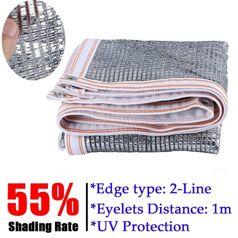 55% Shading Rate Outdoor Reflective Awning Aluminum Foil Sun Shade Net Garden Succulent Plants Sun Shelter Car Shed Shade Sails