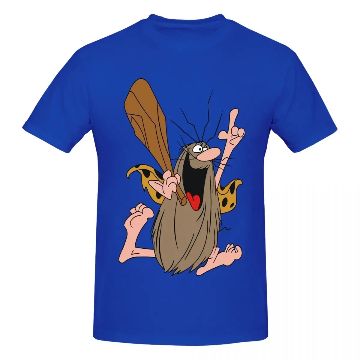 New fashion Round Neck Tee Shirt Short Sleeve Clothes Hanna Barbera Graphic Captain Caveman Cavey  Cartoon for Men Cotton Shirts