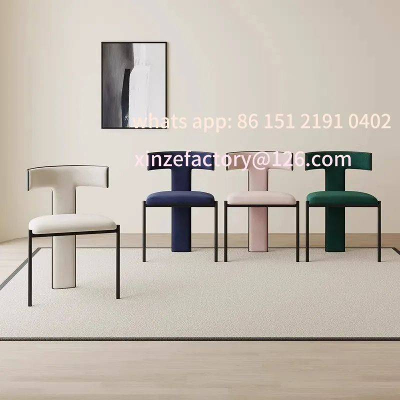 

Customizable Italian Dining Chair Home Premium Cosmetic Stool Light Luxury Minimalist Cafe Solid Wood Dining Table Chair