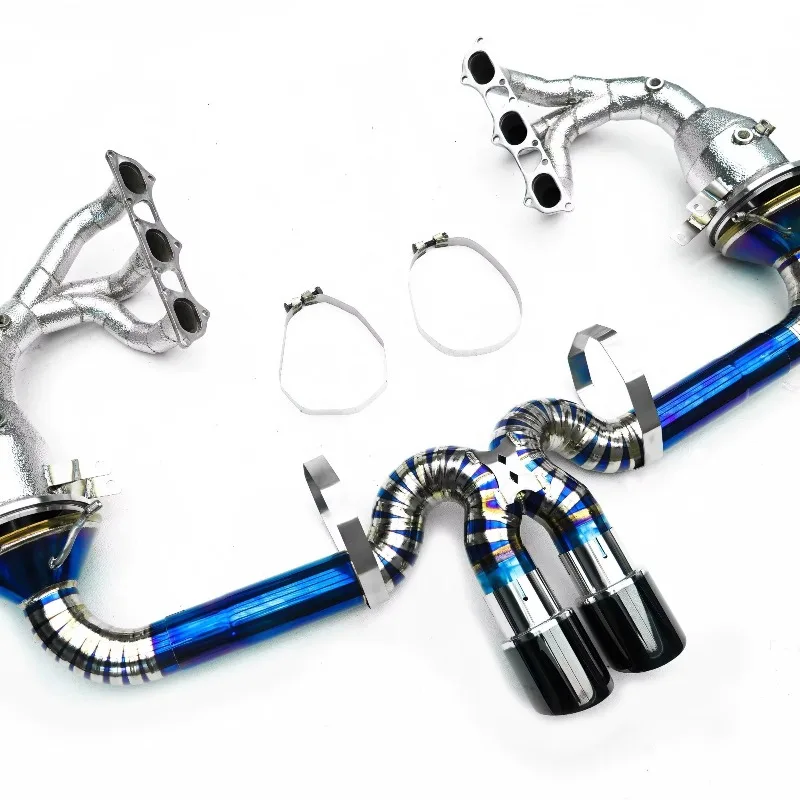 Show Quality Burnt Blue Titanium  Exhaust Assembly  for  911 992 GT3 RS 4.0L F002