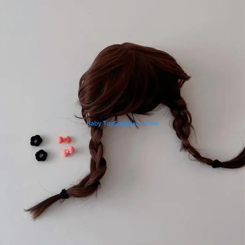 

R1WF Baby Children's Bobo Short Hair Photo Props Infant Toddlers Headwear Girl's Braid Small Kids Hair Cover