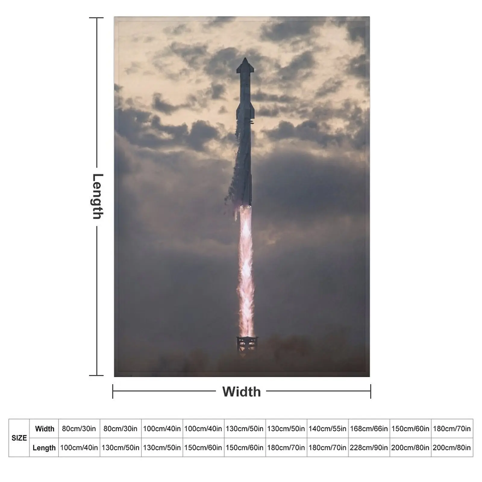 Spacex Starship launch Throw Blanket couch cozy soft plush fuzzy picnic outdoor blanket