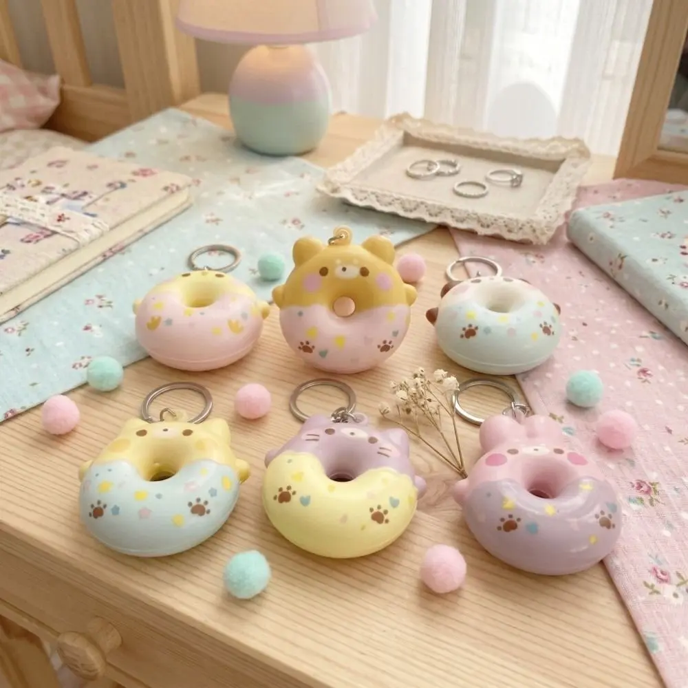 Slow Rebound Donut Slow Rebound Keyring Soft Material Cute Animal Design Donut Pendant Keychain PU Material Cartoon