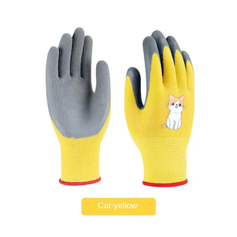 Guantes de trabajo de jardín impermeables para niños, manoplas de seguridad antideslizantes, portátiles, suministros de jardinería