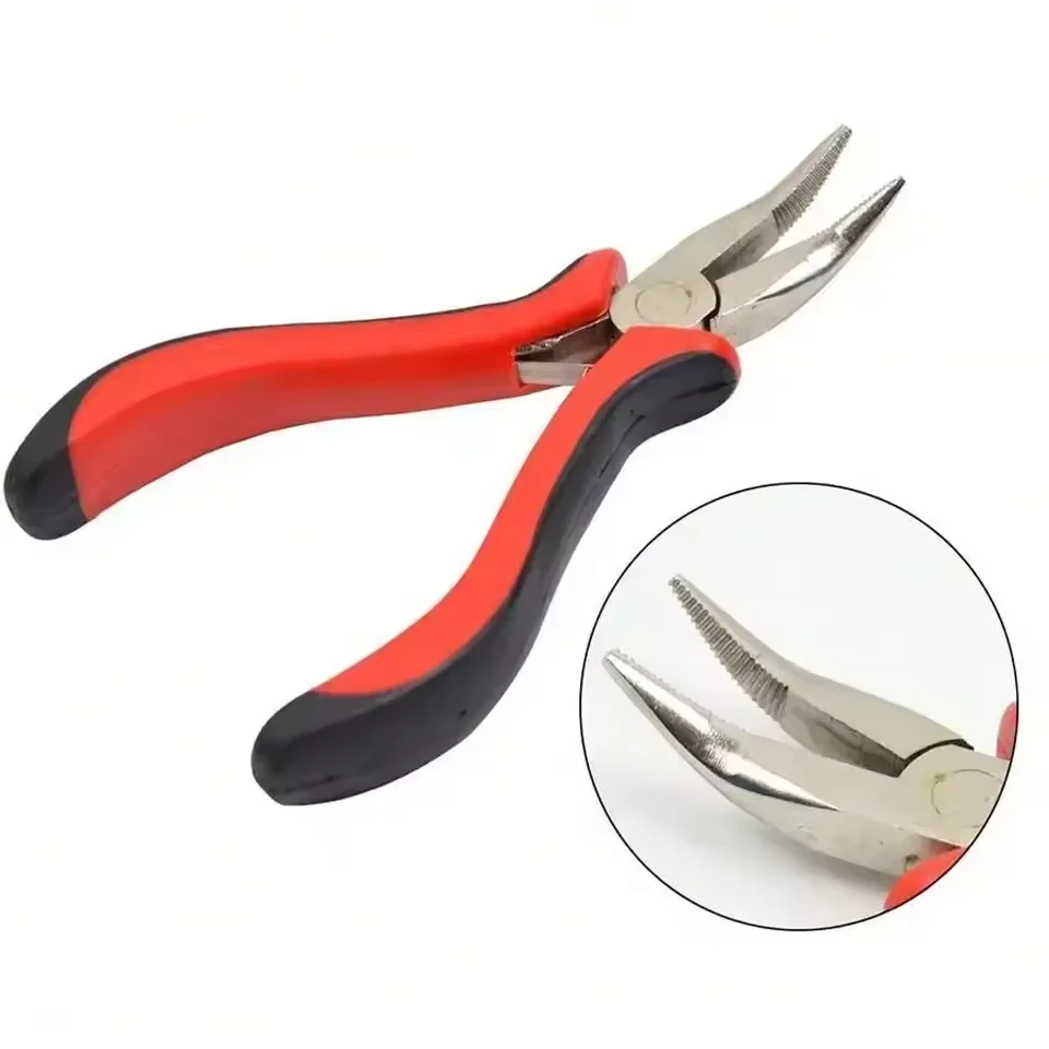 

bent nose pliers, hair extension pliers for beads, Micro ring, hair extension accessories, 4 pc.