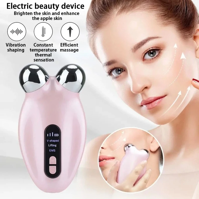 Elektryczne urządzenie kosmetyczne do pielęgnacji twarzy, masażer mięśni żuchwy, odmładzanie mięśni, wibracyjny roller do wyszczuplania twarzy