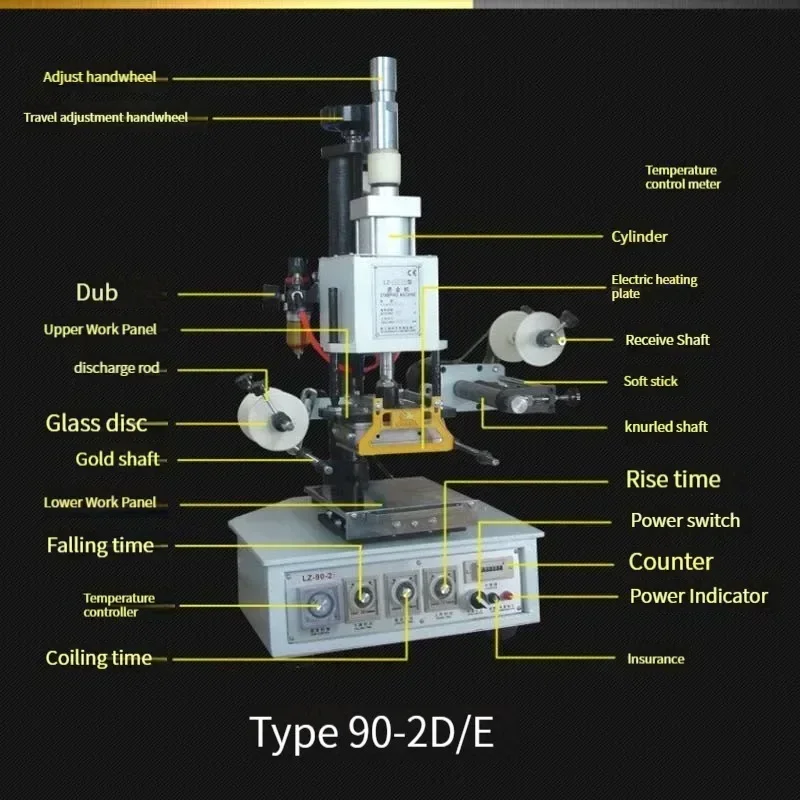 New Pneumatic Hot Stamping Machine Automatic Digital Hot Stamping Machine Indentation Transfer Logo Adjustable Workbench