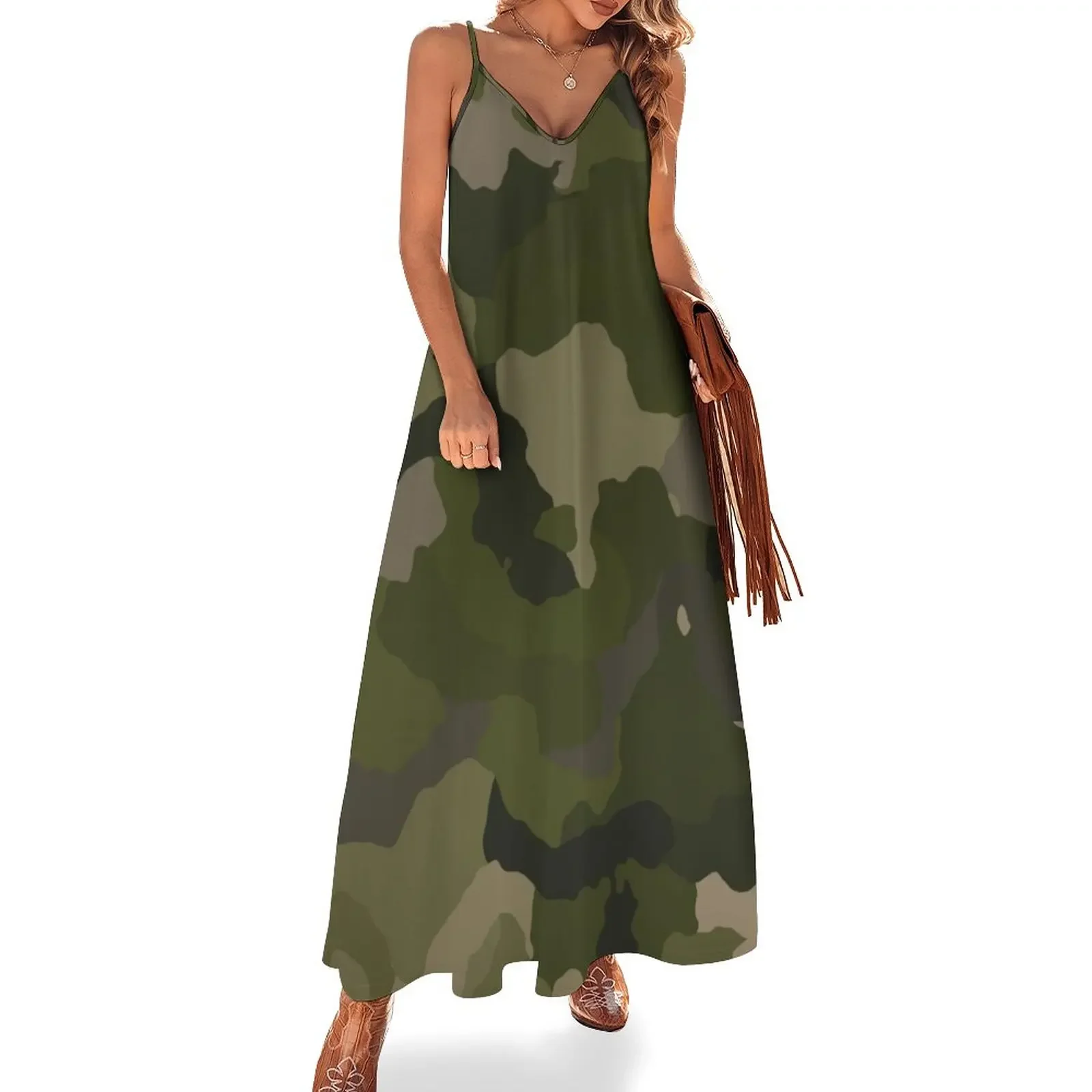 

Olive Camo Sleeveless Dress dresses for women 2025 Casual dresses women long dresses Dress