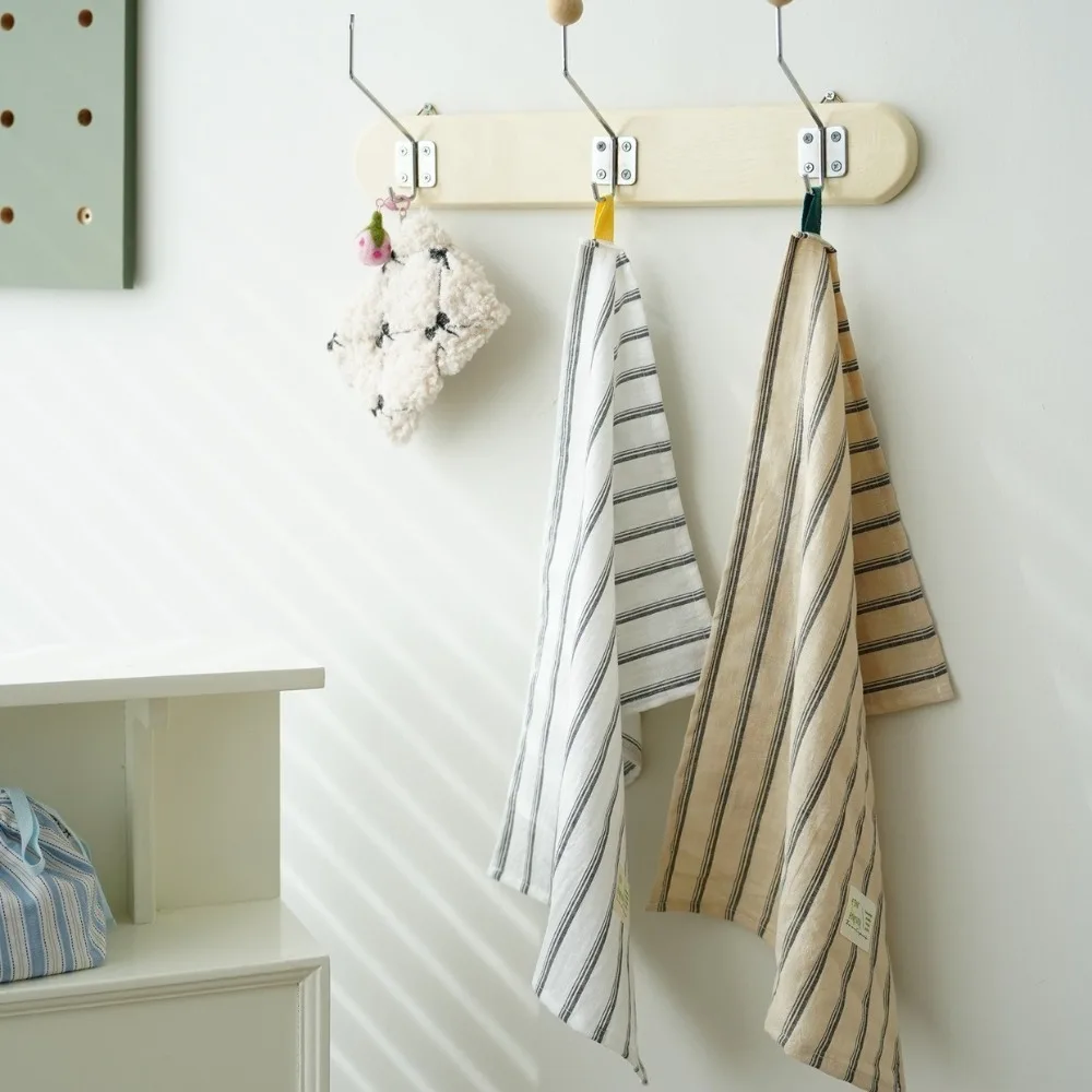 

2PCS Practical Retro Japanese Napkins Striped Pattern Household Home Kitchen Mats Hanging Classic Dishcloths Dining