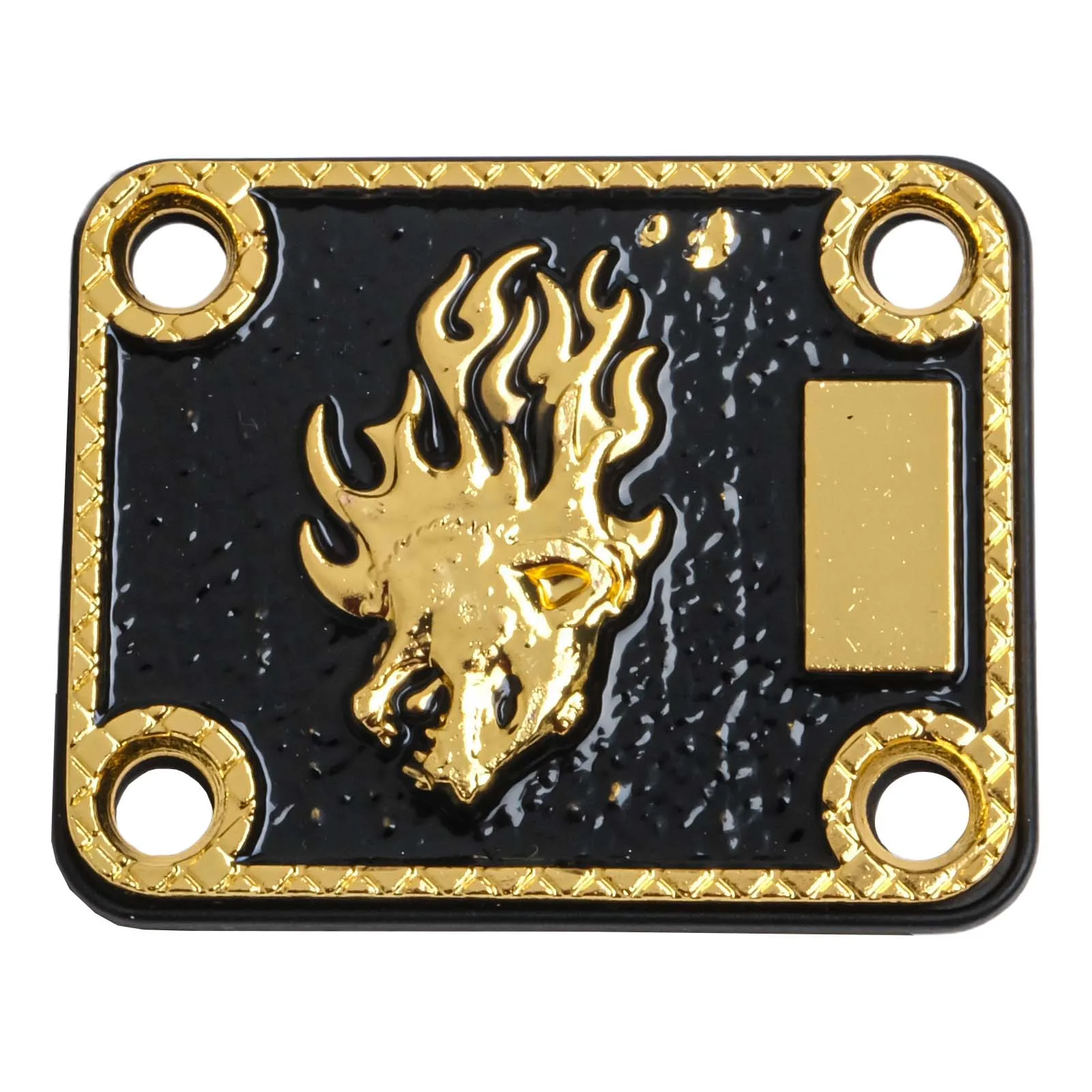 Sturdy Metal Neck Backing Plate for Electric and Bass Guitars Neck Joint Reinforcement with 4 Hole Screw Mounting Design