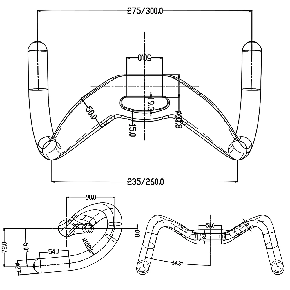 BALUGOE Hochfester Carbonfaser-Fahrradlenker für TT- und Sprint-Wettkämpfe, Breakwind-Lenker 31,8mm – Detail 4