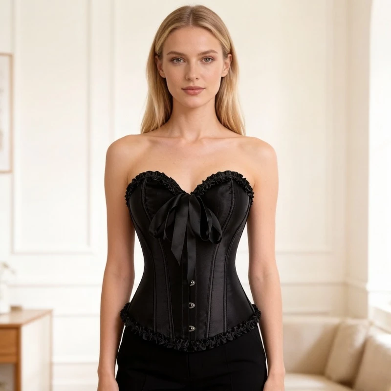 

Women Lace Up Sexy Boned Corset Overbust Body Shaper BustierLingerie Bodyshaper Corsets Top