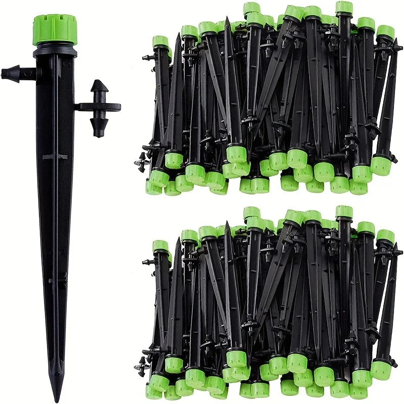 10pcs Drip Emitters Perfect For Tube PE Pipe, Adjustable 360 Degree Water Flow Irrigation Drippers On Stake For Flower Bed