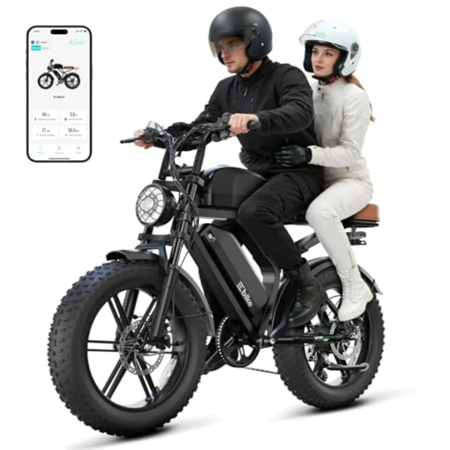 

Off-Road Electric Bike for City Commuting, Aluminum Alloy Frame, Matte Black, 1500W Motor with 65/120-Mile Range, Full Suspensi