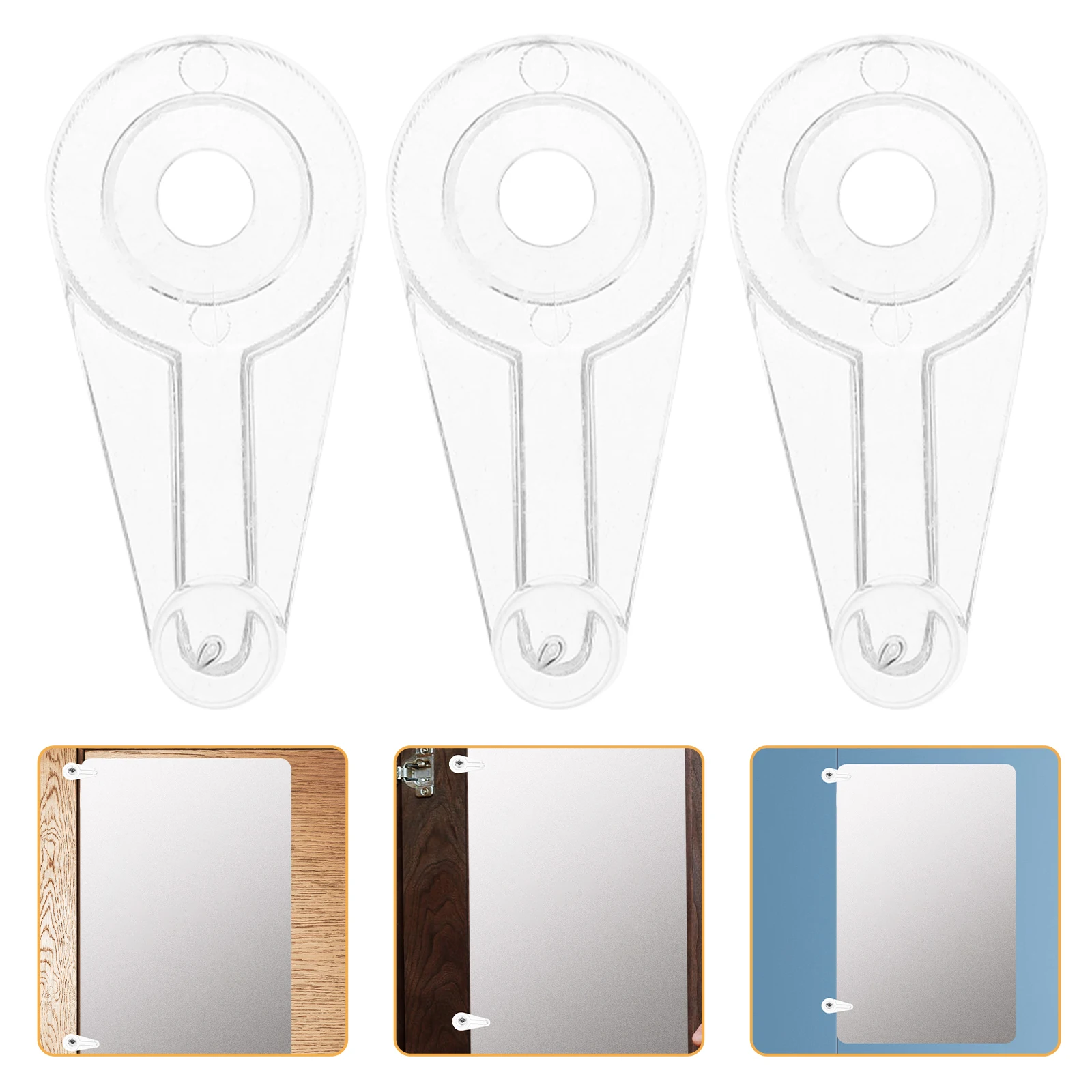 

50 Pcs Wardrobe Fixed Bracket Glass Cabinet Holders Window Door Channel Clips Clamps Acrylic Retainer Panel