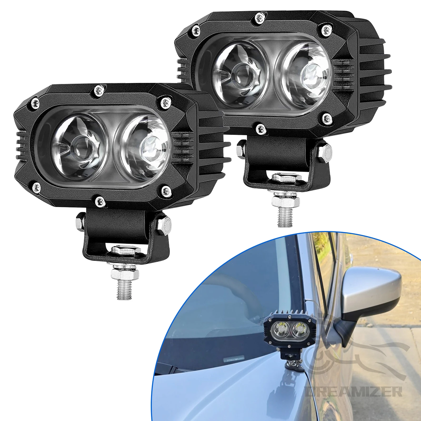 1pc 6000K 3 Inch LED Work Light Bar 20W LED Sport Light Motorcycle Headlights Car Fog Lamp IP68 12V Led Sport Light