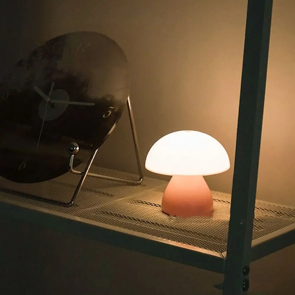 

Warm White Lights Mushroom LED Table Lamp Touch Control Dimmable Function Touch Dimming Lamp USB Charging Port LED Technology