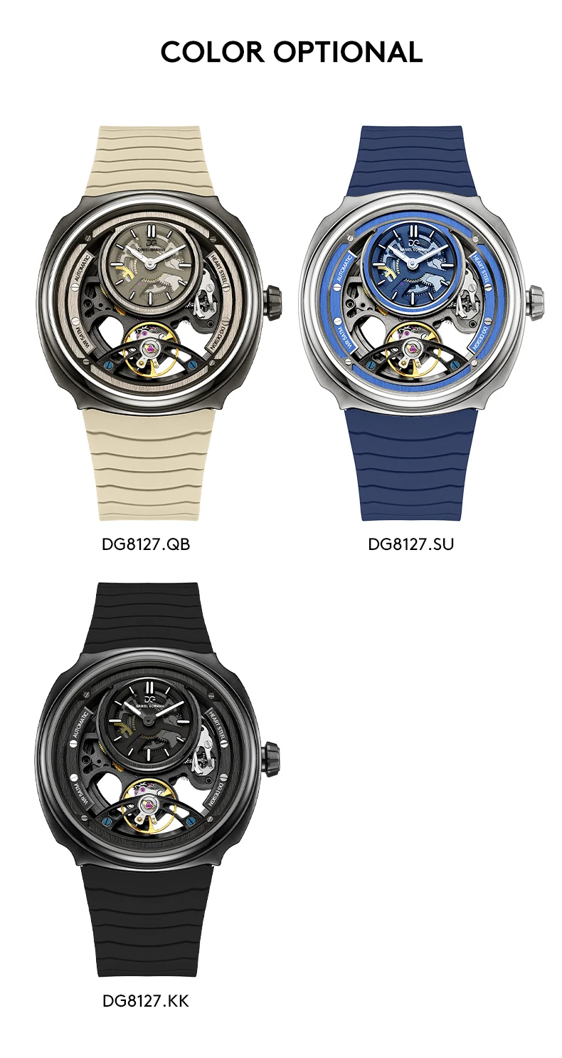 Couple Automatic Watches Luxury Skeleton Mechanical Watch Waterproof Stainless Steel Luminous Wristwatch Gorman Watches DG Brigh